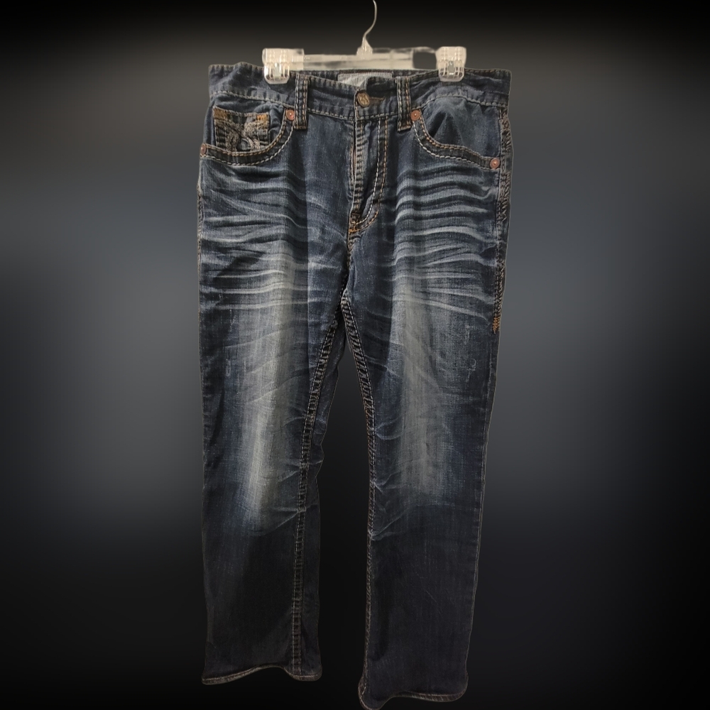 Buckle Big Star Voyager Straight Mens Size 34 R Distressed Jeans